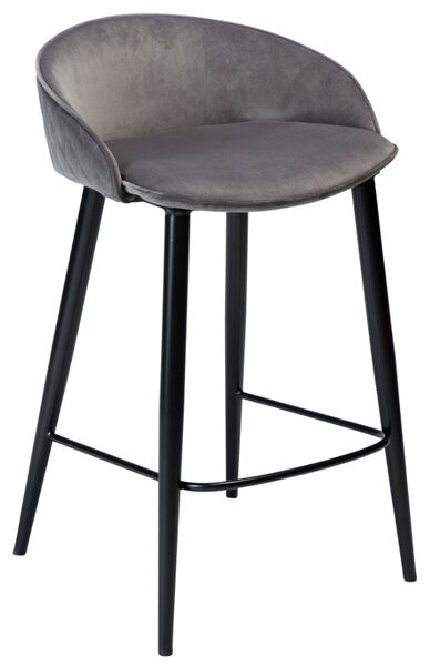 ​​​​​Dan-Form Šedá sametová barová židle DAN-FORM Dual 66 cm