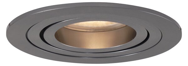 Sada 6 moderních zapuštěných bodových svítidel Gunmetal GU10 50mm kulatá naklápěcí - Rondoo
