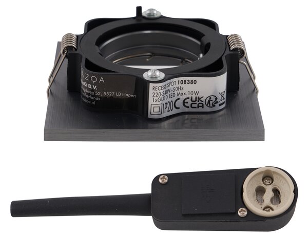Sada 6 moderních zapuštěných bodových svítidel Gunmetal GU10 50mm kulatá naklápěcí - Qure
