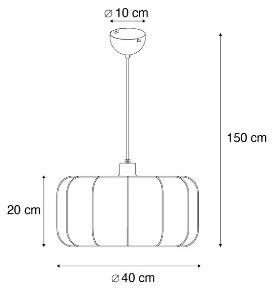 Závěsné svítidlo Japandi černé s bílou 40cm - Madleine