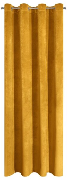 ZATEMŇOVACÍ ZÁVĚS NA KROUŽCÍCH RIA 140X250 CM HOŘČICOVÁ
