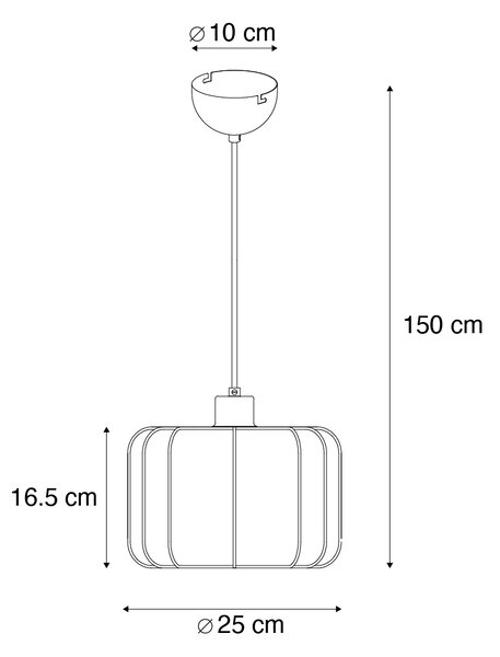 Závěsné svítidlo Japandi černé s bílou 25cm - Madleine