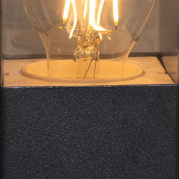 Stojací venkovní lampa černá 50 cm IP44 s kouřovým sklem - Dánsko