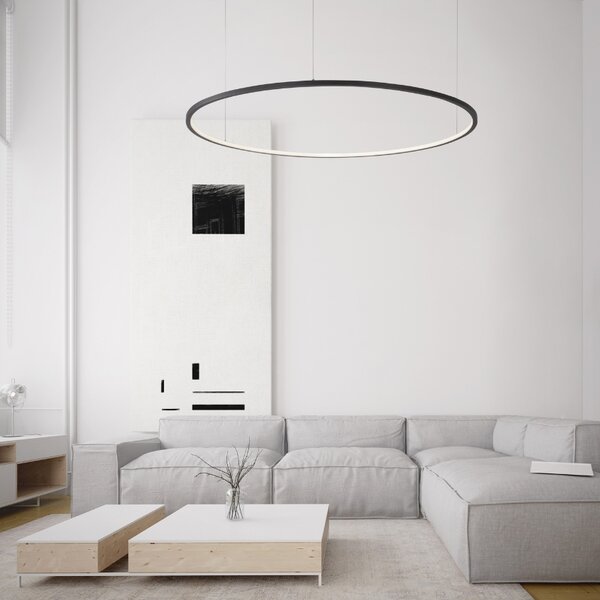 Černé kovové závěsné LED světlo Nova Luce Tarquin 100 cm