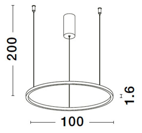 Černé kovové závěsné LED světlo Nova Luce Tarquin 100 cm