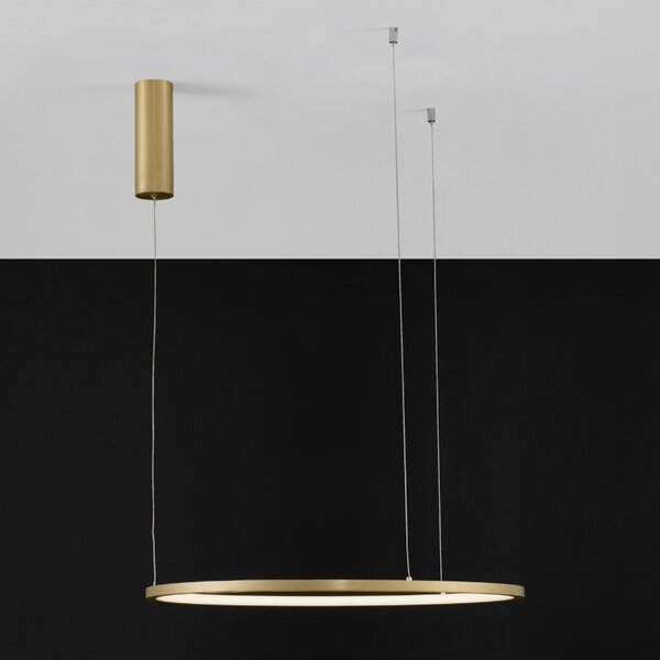 Zlaté kovové závěsné LED světlo Nova Luce Tarquin 60 cm