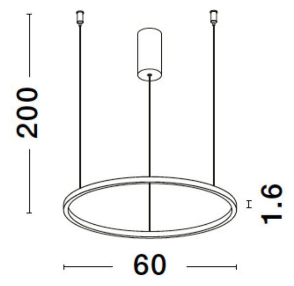 Zlaté kovové závěsné LED světlo Nova Luce Tarquin 60 cm
