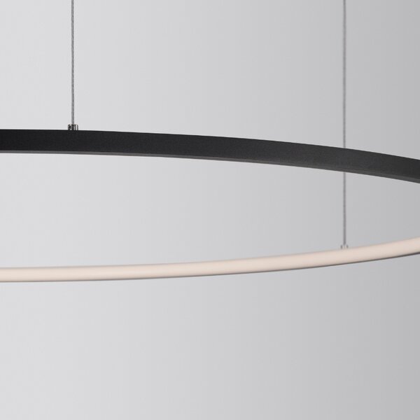 Černé kovové závěsné LED světlo Nova Luce Tarquin 100 cm