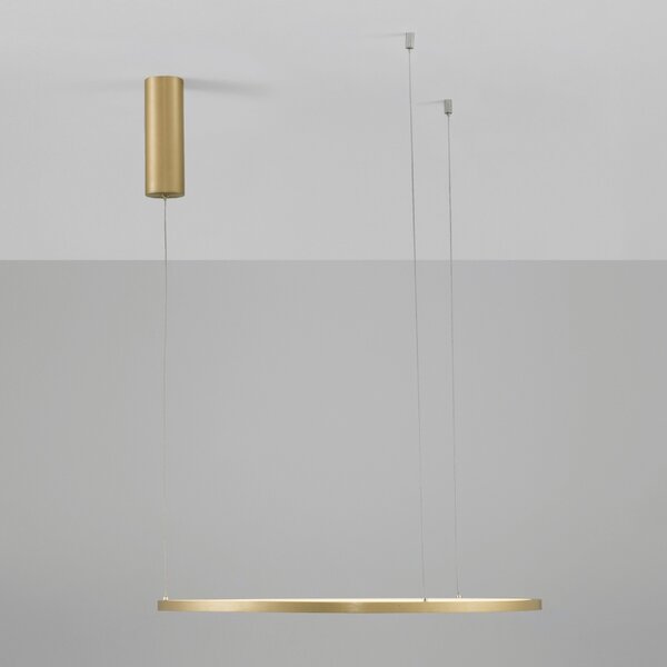 Zlaté kovové závěsné LED světlo Nova Luce Tarquin 60 cm