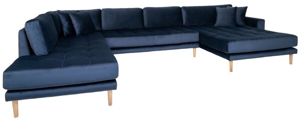 -25 % Dny MOMENTI– Nordic Living Sametová rohová pohovka Limo 370 x 220 cm, levá