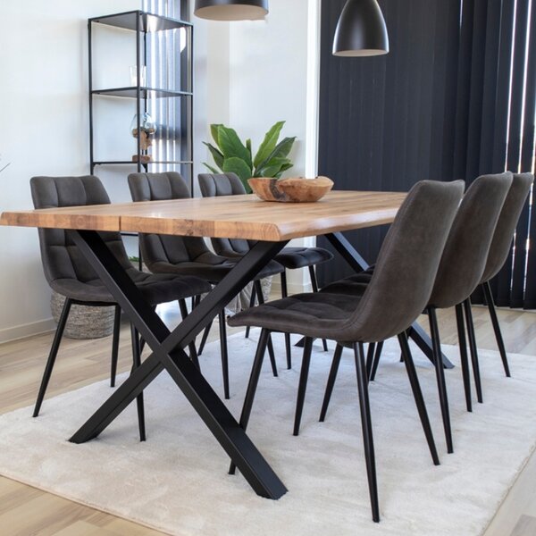 Nordic Living Šedá látková jídelní židle Nellie