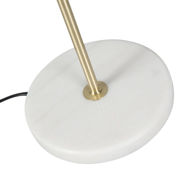 Stolní lampa mosazná se sametovým stínidlem taupe 35cm - Kaso
