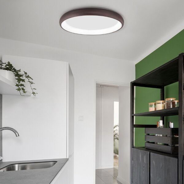Hnědé kovové stropní LED světlo Nova Luce Albi 61 cm