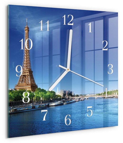 Skleněné hodiny Pařížská obloha zskb-30x30-00085844