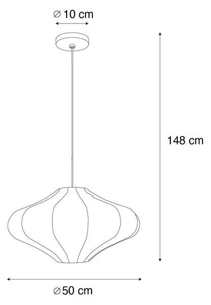 Chytré závěsné svítidlo bílé 50 cm včetně Wifi ST64 - Plu