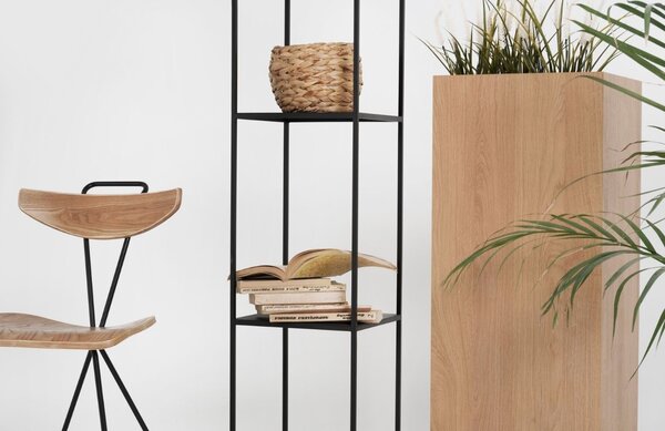 Nordic Design Černý kovový regál Moreno 230 cm
