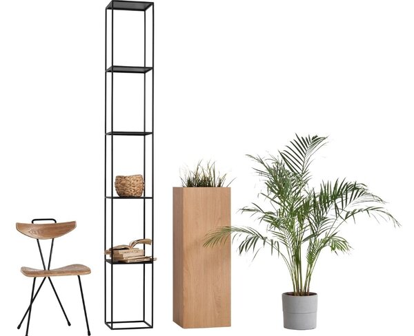 Nordic Design Černý kovový regál Moreno 230 cm