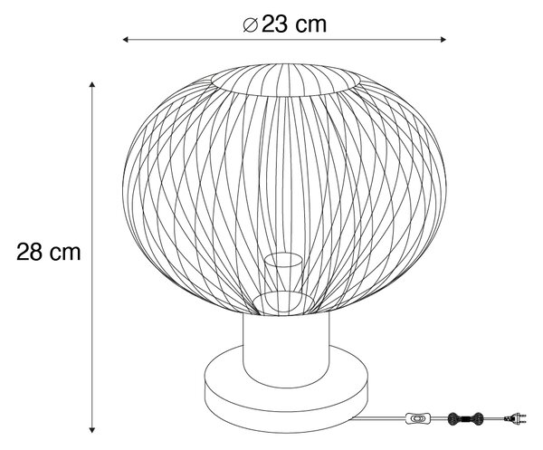 Moderní drátěná stolní lampa béžová 23 cm - Gila