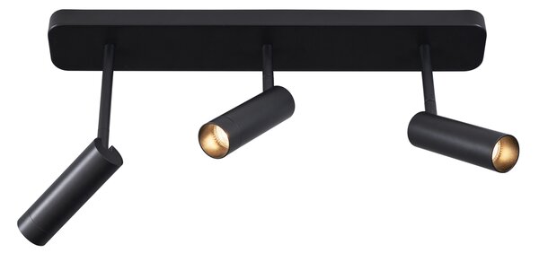 Zaoblené stropní bodové svítidlo černé GU10 35mm 3-světelné nastavitelné - Kate
