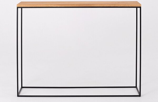 Nordic Design Dubový toaletní stolek Moreno 100 x 35 cm s černou podnoží