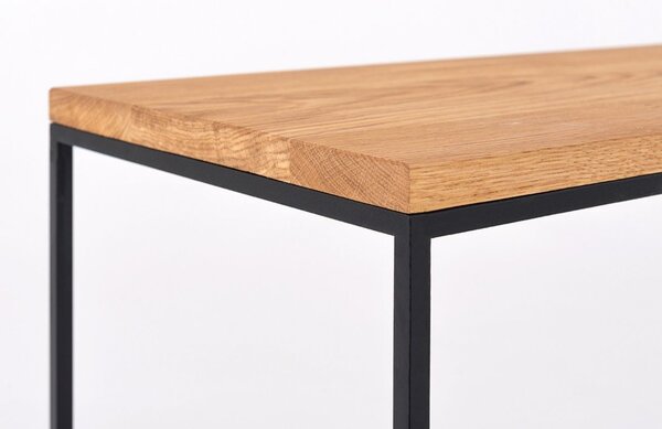 Nordic Design Dubový toaletní stolek Moreno 100 x 35 cm s černou podnoží