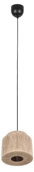Závěsné svítidlo Japandi černé s hnědým lanem 31 cm - Smilla