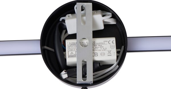 Moderní nástěnné svítidlo černé 60 cm vč. LED - Clockwise