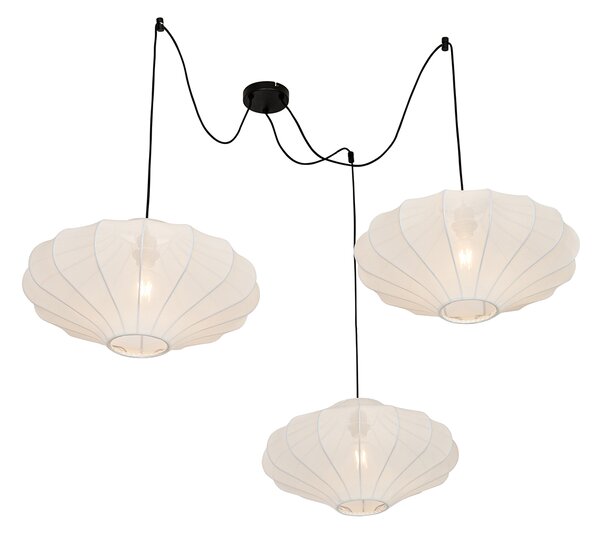 Chytré závěsné svítidlo bílé 50 cm 3-světelné vč. 3 Wifi G95 - Plu