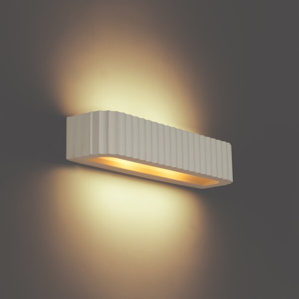 Skandinávská nástěnná lampa béžová obdélníková 2-světla - Plaster