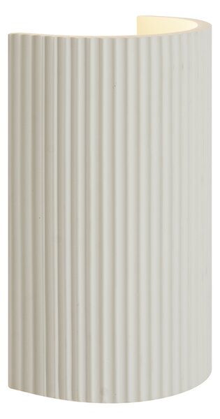 Skandinávská nástěnná lampa béžová půlkruhová 2-světla - Plaster
