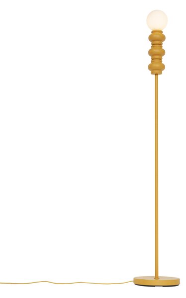 Retro stojací lampa hořčičně žlutá s matným sklem - Fedde