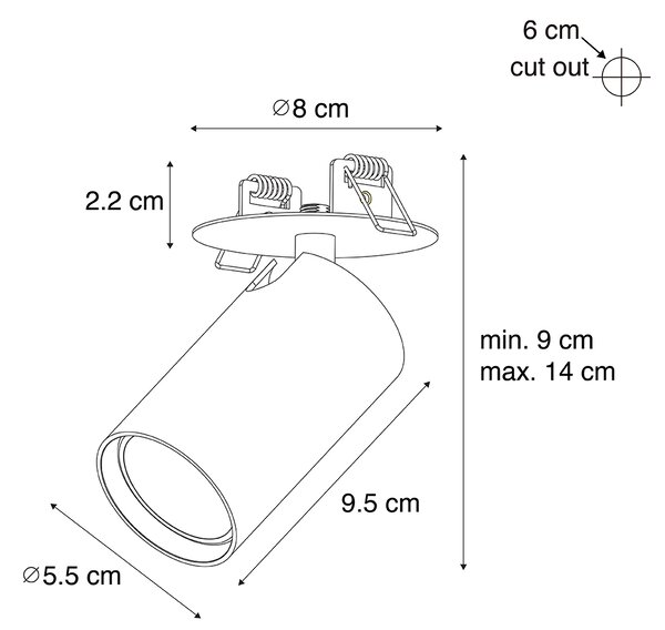 Moderní zapuštěné bodové svítidlo bílé GU10 50 mm - Chels
