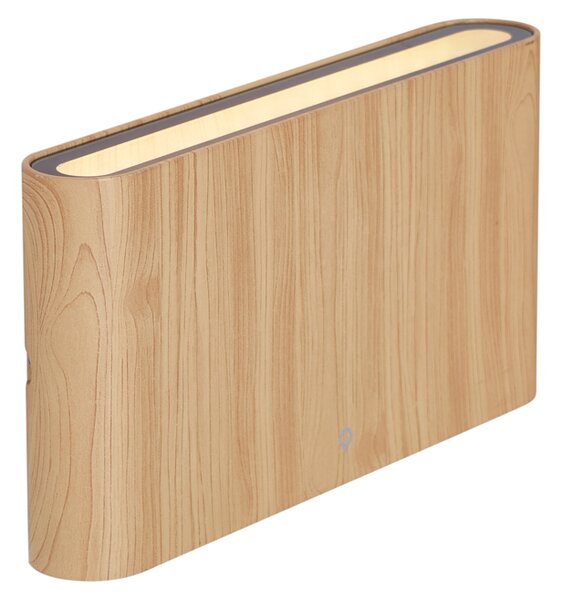 Skandinávské venkovní nástěnné svítidlo s dřevěným potiskem 17,5 cm vč. LED IP65 - Batt