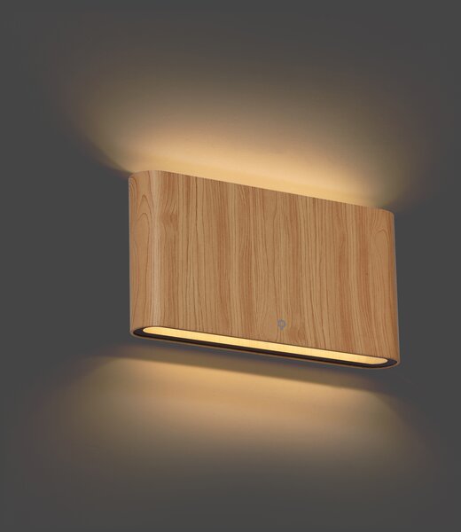 Skandinávské venkovní nástěnné svítidlo s dřevěným potiskem 17,5 cm vč. LED IP65 - Batt