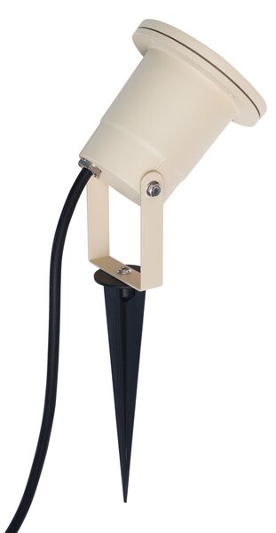 Bodové světlo se zemním hrotem béžové GU10 50mm nastavitelné IP65 vč. kabelu a zástrčky - Basic
