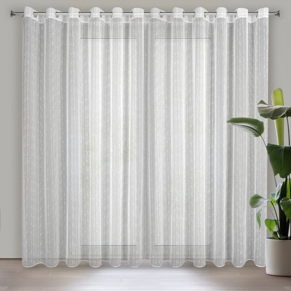 ZÁCLONA NA KROUŽCÍCH BECKY 350X250 CM BÍLÁ
