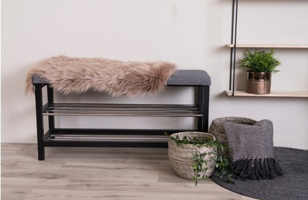 Nordic Living Černá kovová lavice Fintan 100 cm