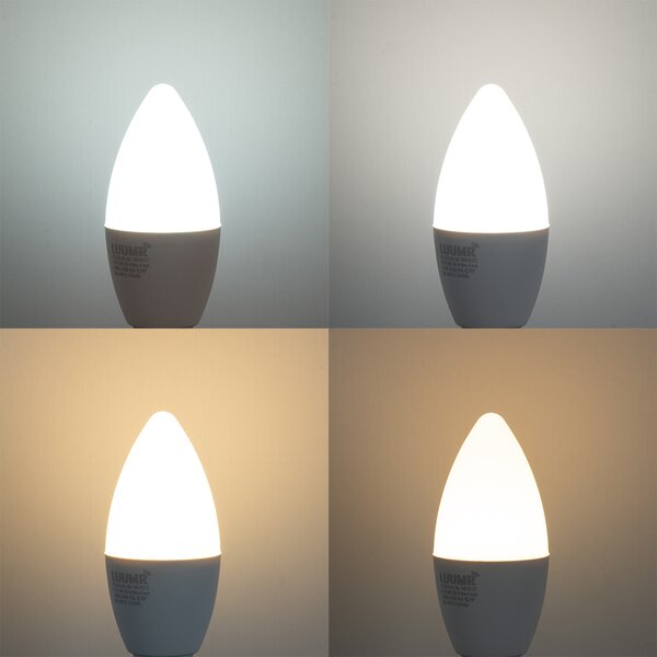 Stmívatelná LED žárovka E14 C37 Opal 4,9 W 470 lm 2700–6500 K