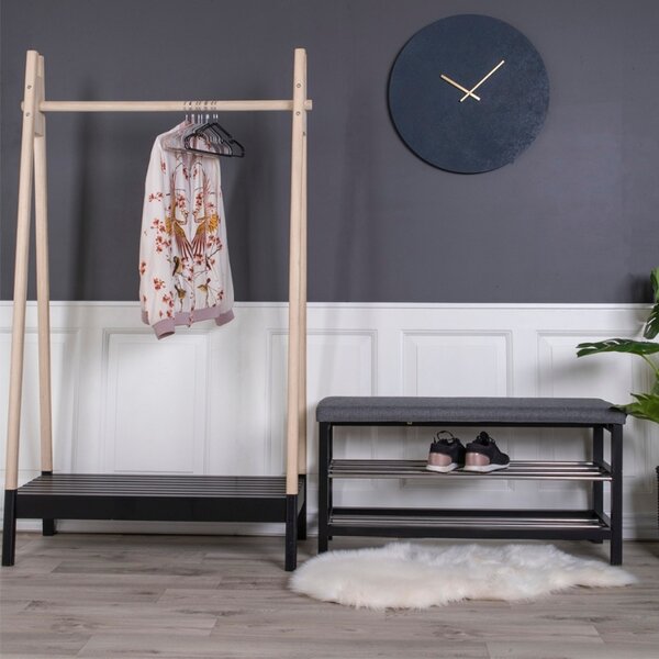 Nordic Living Černá kovová lavice Fintan 100 cm