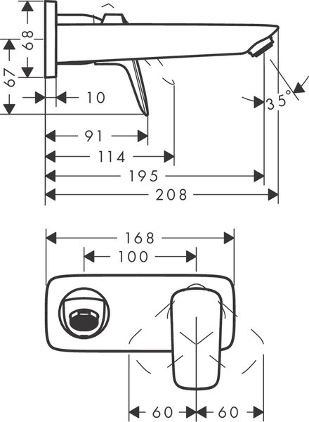Hansgrohe Logis umyvadlová baterie pod omítku černá 71220670