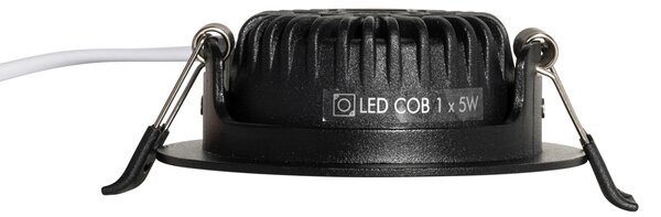 Sada 6 zapuštěných bodových svítidel černá naklápěcí 8,2 cm vč. LED stmívatelné do teplé IP54 Ultra Slim - Pupil