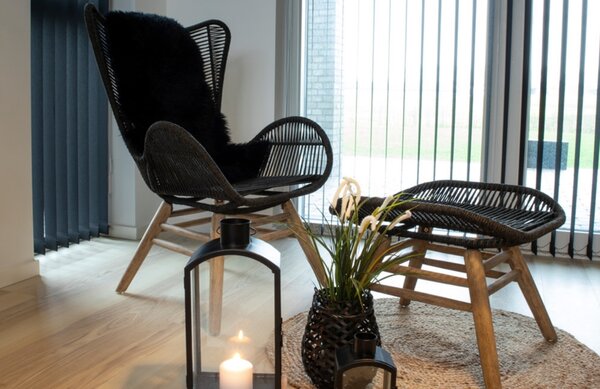 Nordic Living Černá ovčí kůže Lenny