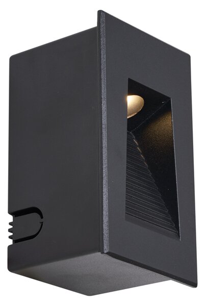 Moderní zapuštěné nástěnné svítidlo černé 7cm vč. LED IP65 - Trem