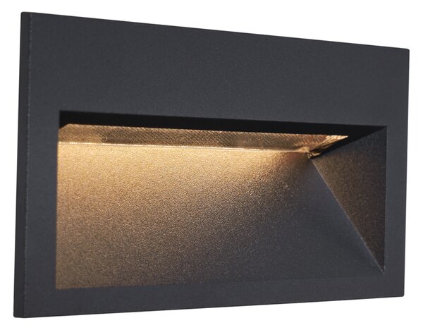 Sada 6 moderních zapuštěných nástěnných svítidel černá 16 cm vč. LED IP65 - Mert