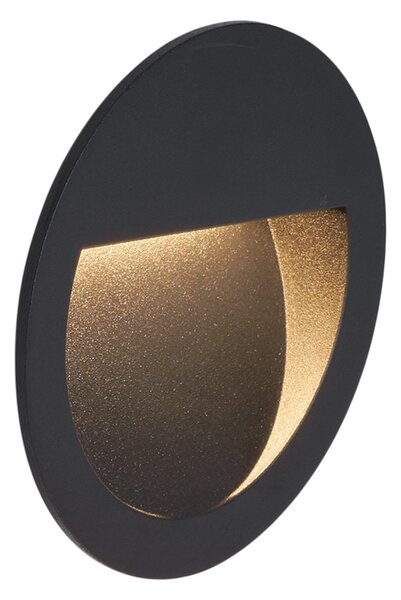 Moderní zapuštěné nástěnné svítidlo černé vč. LED IP65 - Gem