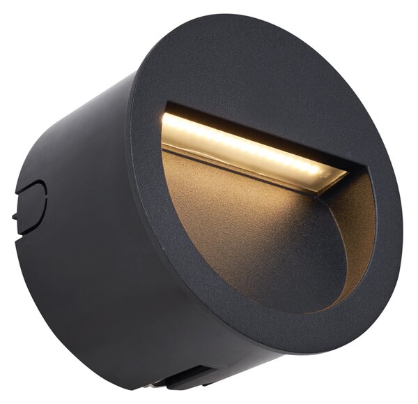 Moderní zapuštěné nástěnné svítidlo černé vč. LED IP65 - Gem