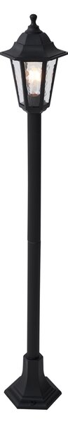 Klasické venkovní sloupkové svítidlo černé 122 cm IP44 - New Haven Hammered