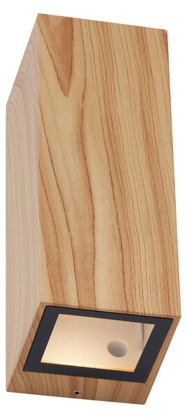 Skandinávská nástěnná lampa dřevo 2-světla GU10 70mm IP54 - Baleno