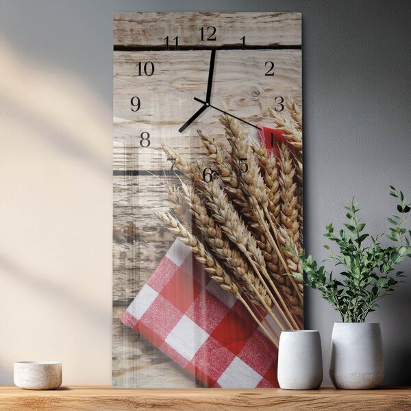Skleněné hodiny vertikální Obilí zsppc-30x60-00183376