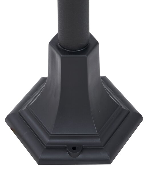 Klasické venkovní sloupkové svítidlo černé 122 cm IP44 - New Haven Hammered